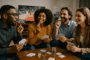 Friends enjoying cannabis in Victor N.Y