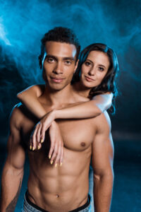 Young couple preparing to us cannabis sex lube